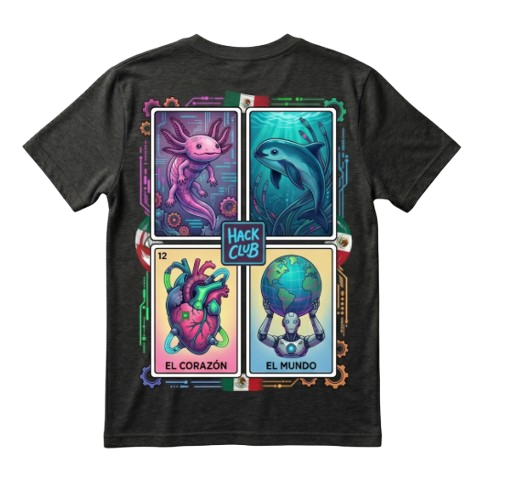 Camisa Revolution — diseño lotería Hack Club